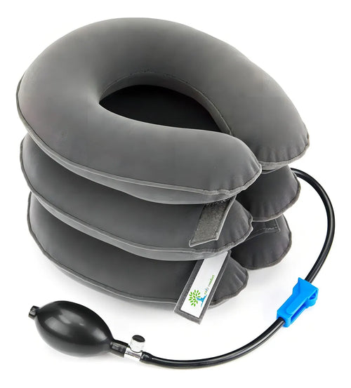 Almohada cervical inflable portátil Stratos - en uso