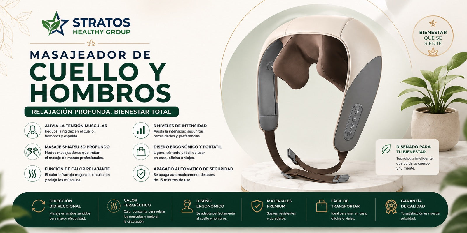 Masajeador Inalámbrico de Cuello y Hombros