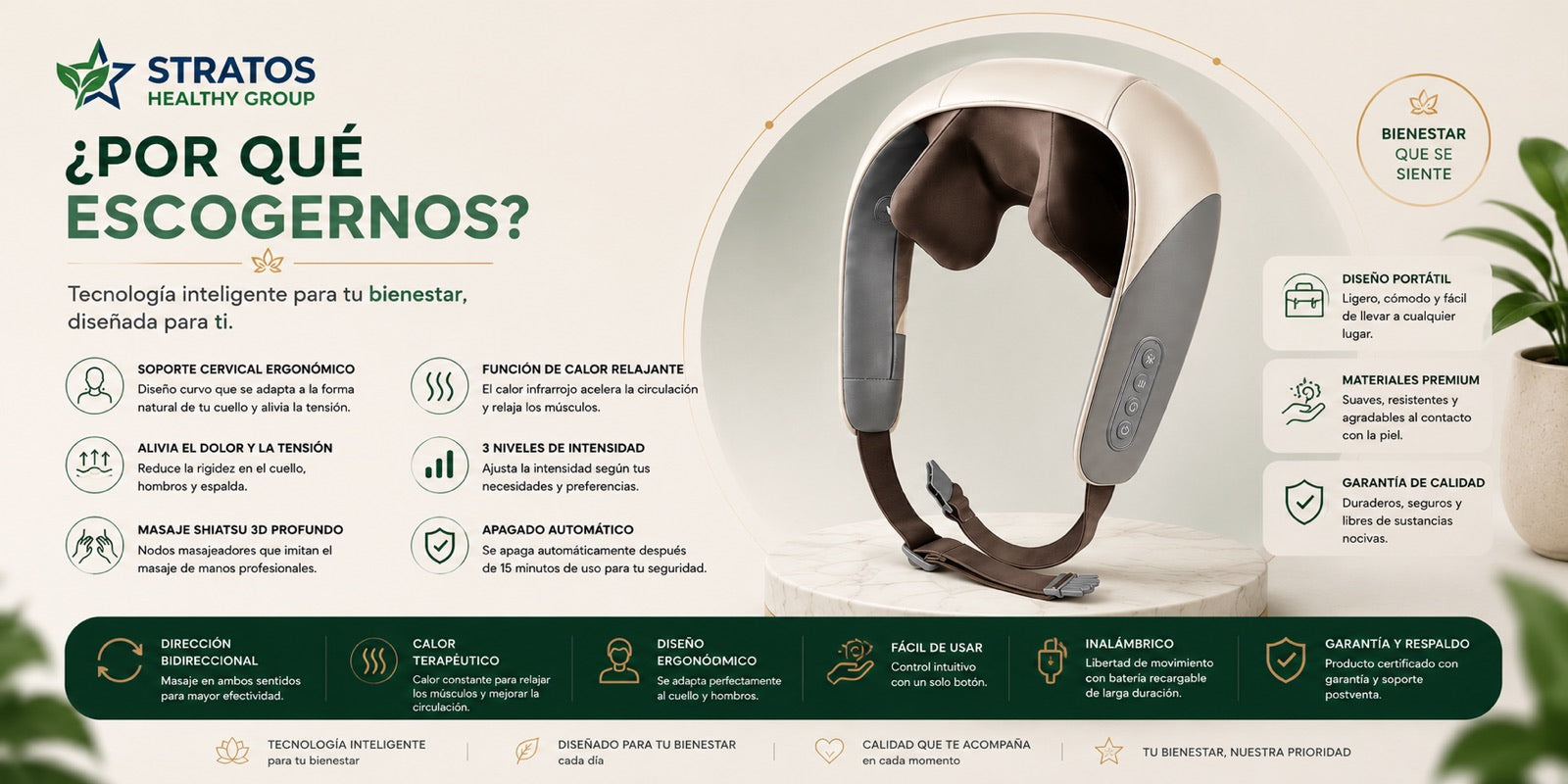 Masajeador Inalámbrico de Cuello y Hombros